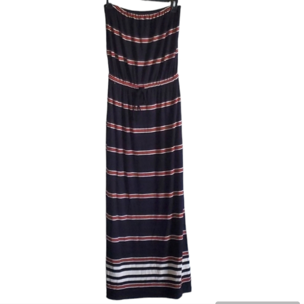 J. Crew Strapless Striped Maxi Dress Vacation Resortwear